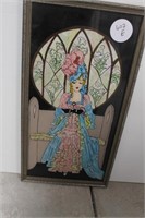 FRAMED VICTORIAN WOMAN ON GLASS