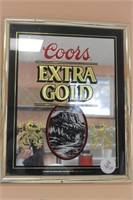 FRAMED "COORS EXTRA GOLD" BAR MIRROR