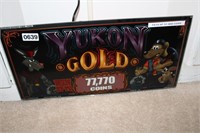 "YUKON GOLD" GLASS REPLACEMENT FOR SLOT MACHINE