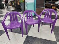 (3) Purple Kiddie Chairs