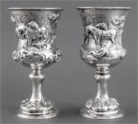 Victorian Sterling Silver Trophies, 1858, Pair