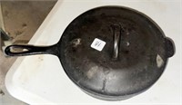 CAST IRON SKILLET W/COVER - UNMARKED