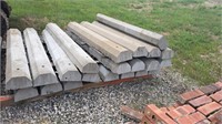 Concrete parking curbs. Approximately 72x9x5