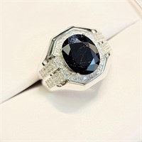 $400 Silver Sapphire(4.75ct) Ring