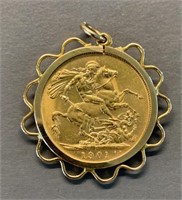 1901 Gold Sovereign-Victoria with Keeper