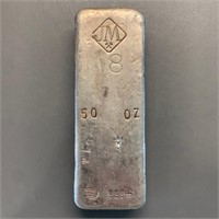 JM Ltd 50 Ounce .999 Pure Silver Bar