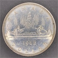 1962 Canada Silver Dollar Canoe Coin
