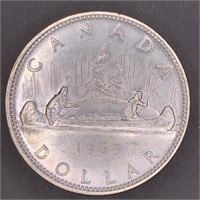 1965 Canada Silver Dollar Canoe Coin