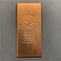 2011 .999 One Pound Copper Bar