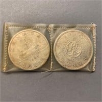 Pair of Canada Silver Dollar Coins