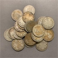 (25) 1920-1936 Canada 25 Cent Pieces-Loose