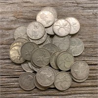 (40) 1961 Canada 25 Cent Pieces Loose