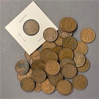 Lot- 1950's CDN Once Cent Pieces