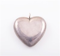 LARGE MEXICAN STERLING HEART PENDANT