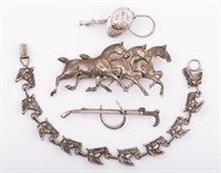 (4) STERLING HORSE JEWELRY