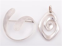 (2) PCS. STERLING SPIRAL FORM  JEWELRY