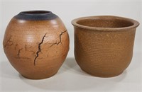 Contemporary Art Pottery Vase & Bowl