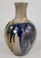 Contemporary Glazed Art Pottery 13" Vase