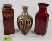 Lot of (3) Art Pottery Vases