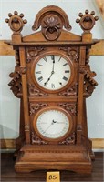 1885 Carved Walnut Calendar Clock