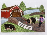 "Hampshire Pigs" Folk Art by Menno Shirk, 1994