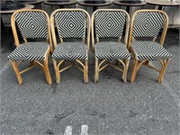 Wicker Style Plastic Patio Chairs Set of 4