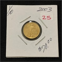 2003 Fine Gold $5 Coin - 1/10th oz.
