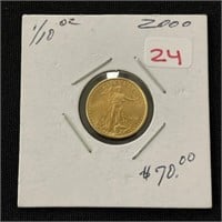 2000 Fine Gold $5 Coin - 1/10th oz.
