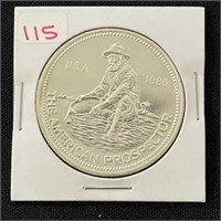 1oz Fine Silver Round - 1986 American Prospector