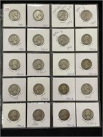 20 Washington Silver Quarters (Pre-64 Random Dates