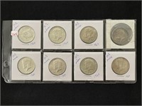 8 Kennedy 1964 Silver Half Dollars