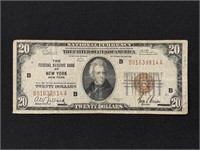 1929 $20 Brown Seal Federal Reserve Bank of  NY