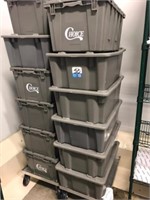 Plastic Bins on Rolling Carts WITH Glacier Ice Pac