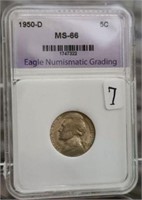 1950-D 5C Key Date Jefferson Nickel