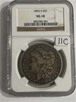 1892 S NGC VG10 $1
