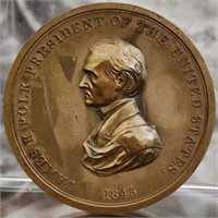 1845 James Polk Indian Peace Medal