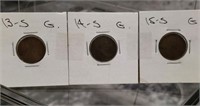 3- Lincoln Cent Wheat Pennies