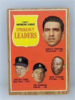 1962 Topps 61 Leaders Pascual Ford Bunning Pizzaro