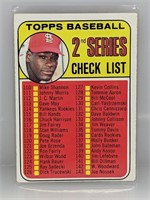 1969 Topps 2nd Series Check List Bob Gibson #107