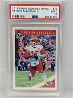 2018 Panini Optic Patrick Mahomes 49 PSA 9