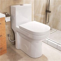 HOROW HWMT-8733 Toilet, 25"L x13.4"W x28.4"H,White