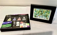 Framed Alcohol Ink painting & Class to learn how