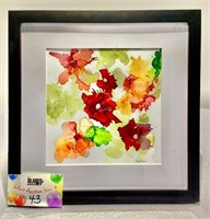 Framed Alcohol Ink painting - *Autumn Garden*