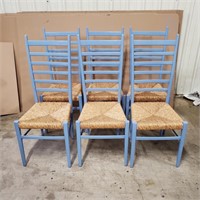 Shaker ladder back chairs with rush seats  TM