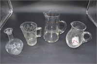 CRYSTAL PITCHER/DECANTER LOT
