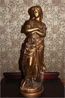 MCM MARWAL GOLD CHALKWARE SIGNED STATUETTE (AS IS)