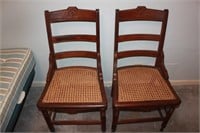 PAIR OF CANE SEAT "EASTLAKE" STYLE CHAIRS