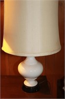 VINTAGE WHITE LAMP WITH SHADE (AS IS)