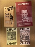 Vintage CHUM Music Charts, Hitlists