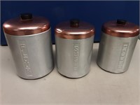 VINTAGE 50S  METRO CANISTER SET WITH LIDS METASCO